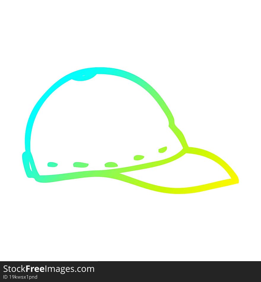 cold gradient line drawing cartoon baseball cap