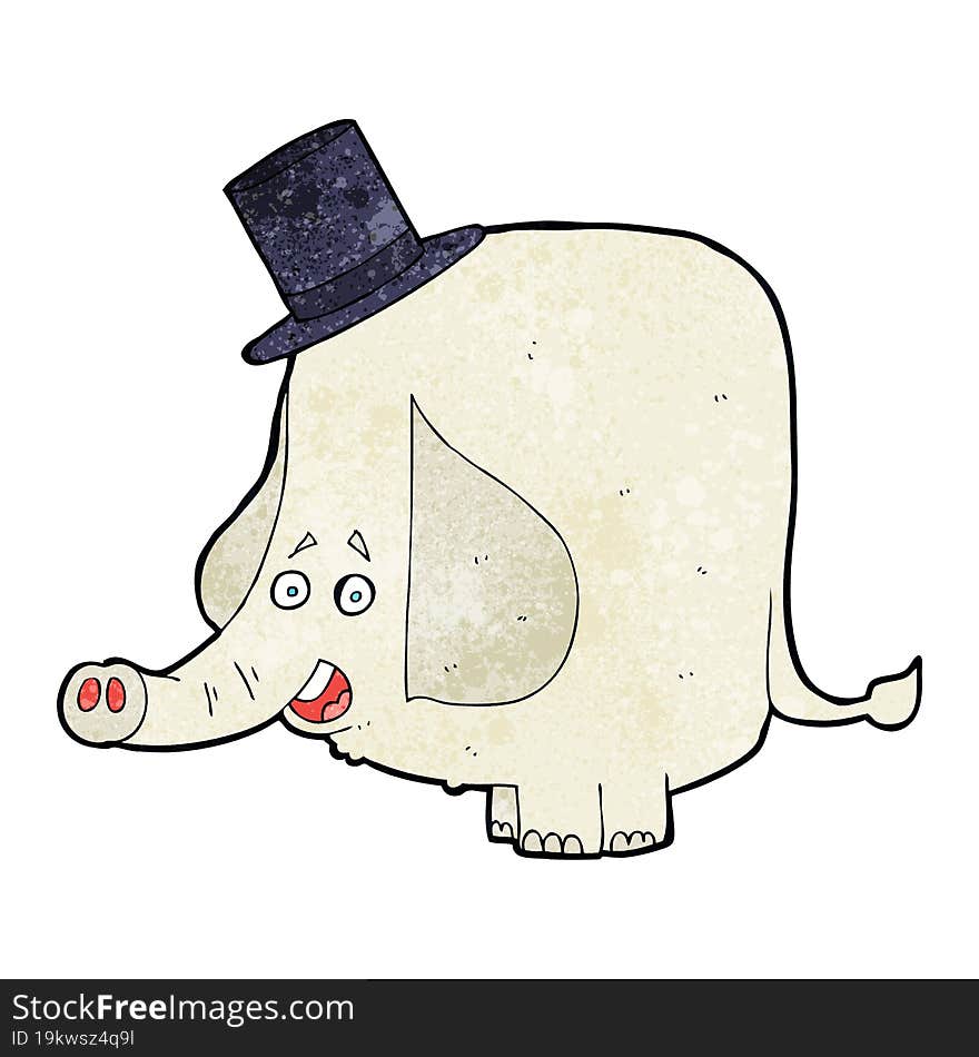 Cartoon Elephant In Top Hat