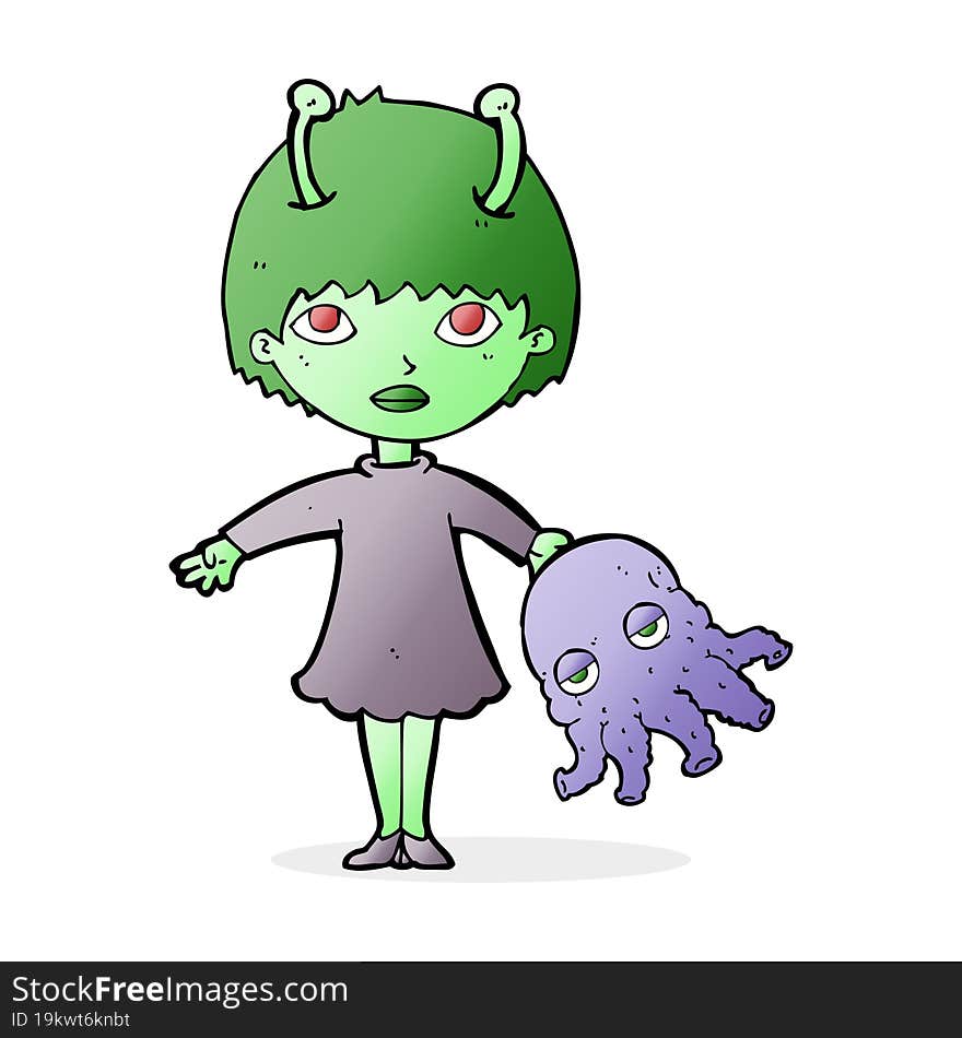 cartoon alien woman