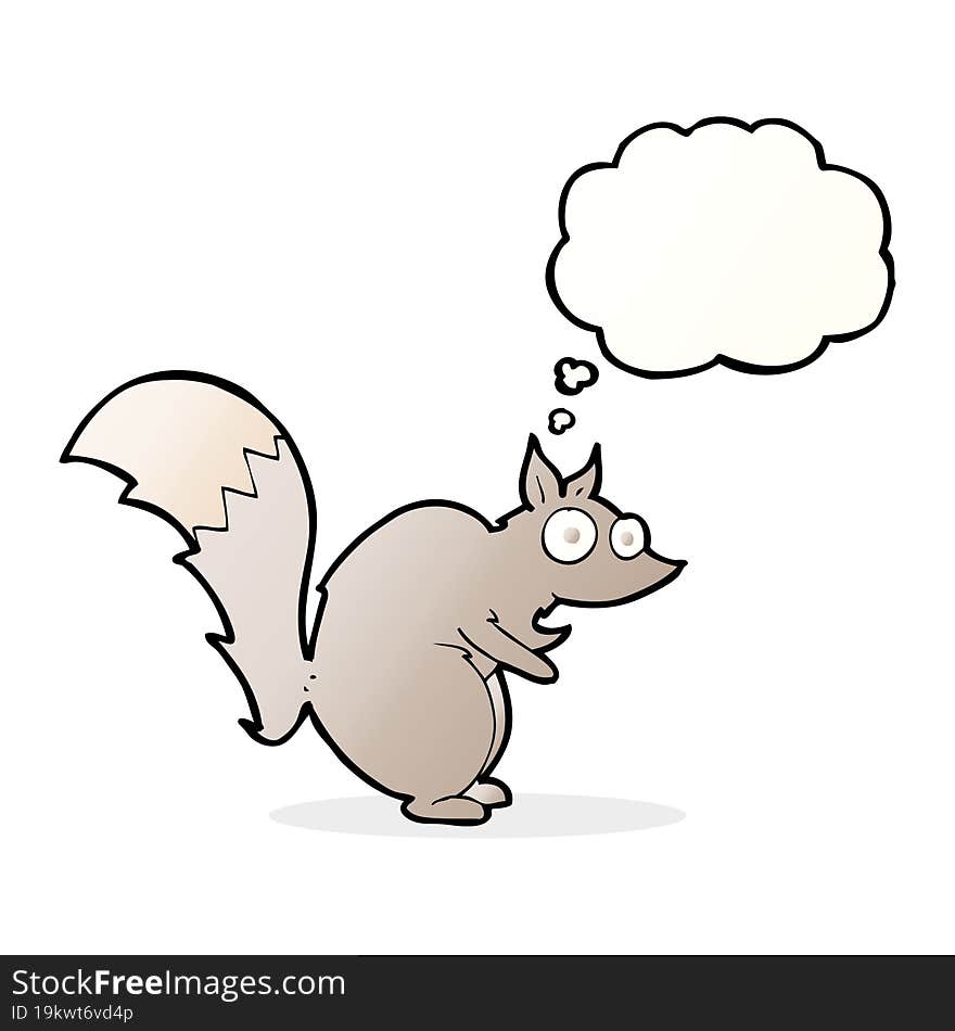 funny startled squirrel cartoon with thought bubble