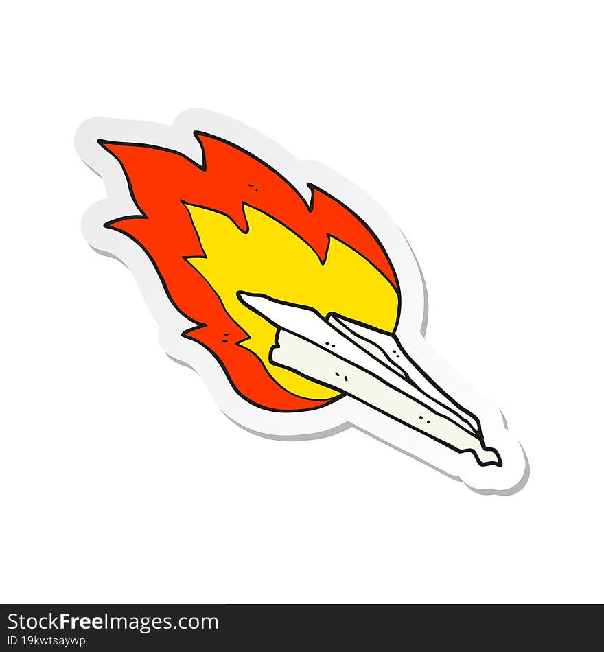 sticker of a cartoon paper plane crashing