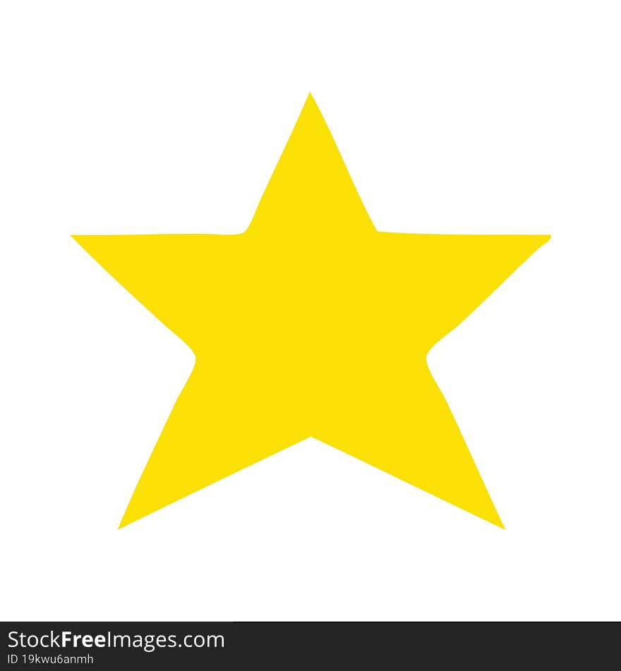 flat color retro cartoon gold star