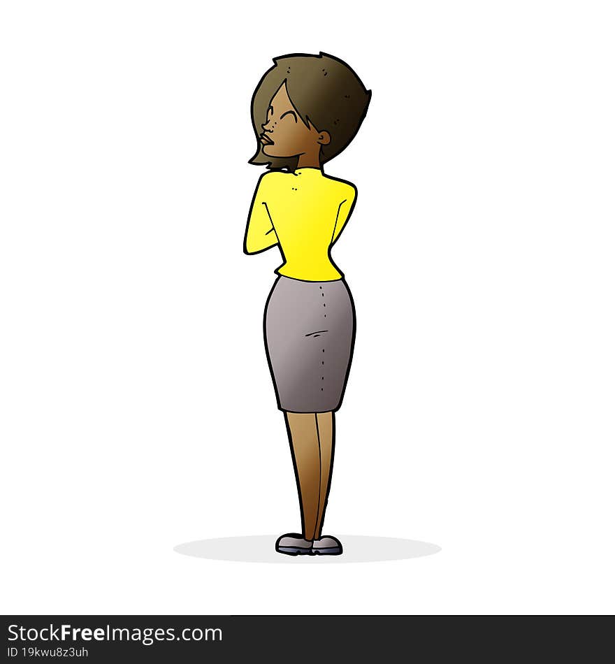 cartoon businesswoman ignoring