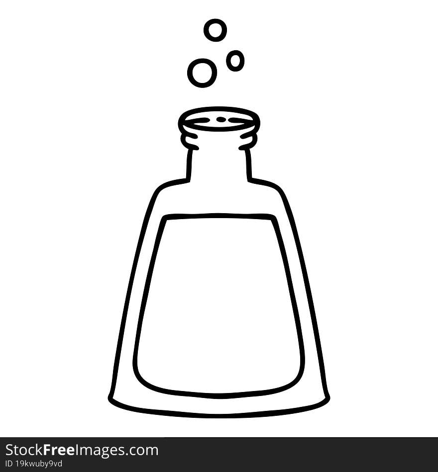 line doodle bubbling potion bottle