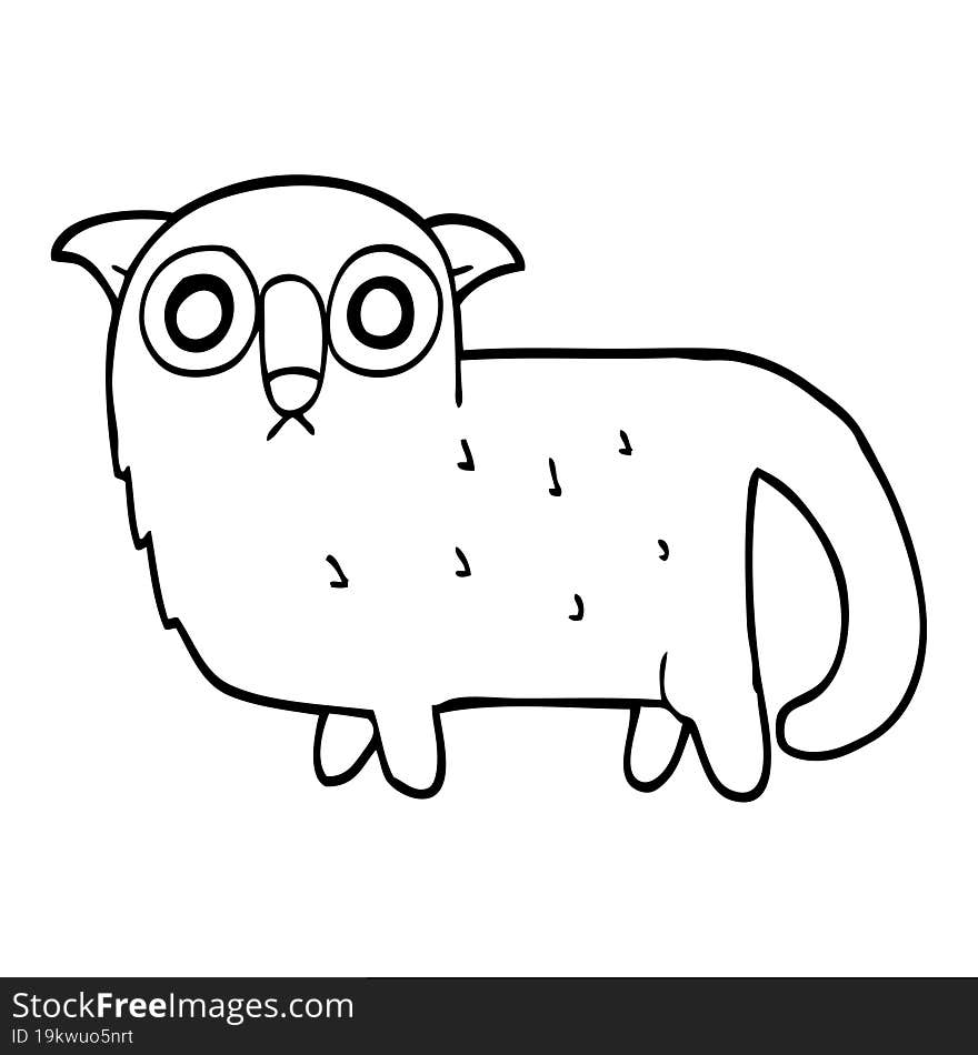 Line Drawing Cartoon Funny Cat