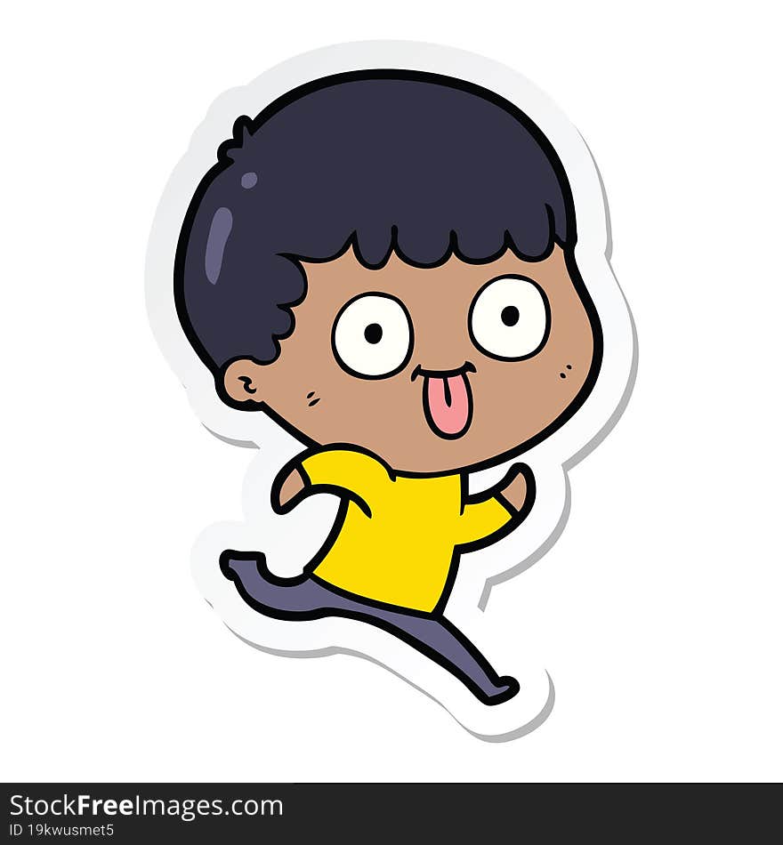 sticker of a cartoon man staring