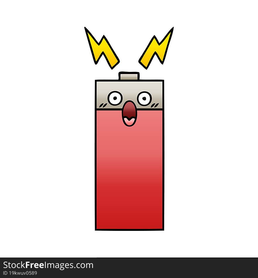 gradient shaded cartoon of a battery