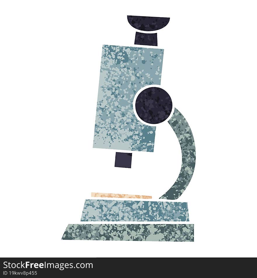 Retro Illustration Style Cartoon Science Microscope