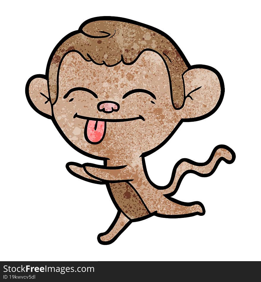 funny cartoon monkey running. funny cartoon monkey running