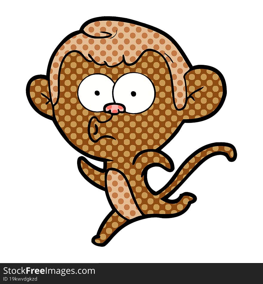 cartoon surprised monkey. cartoon surprised monkey