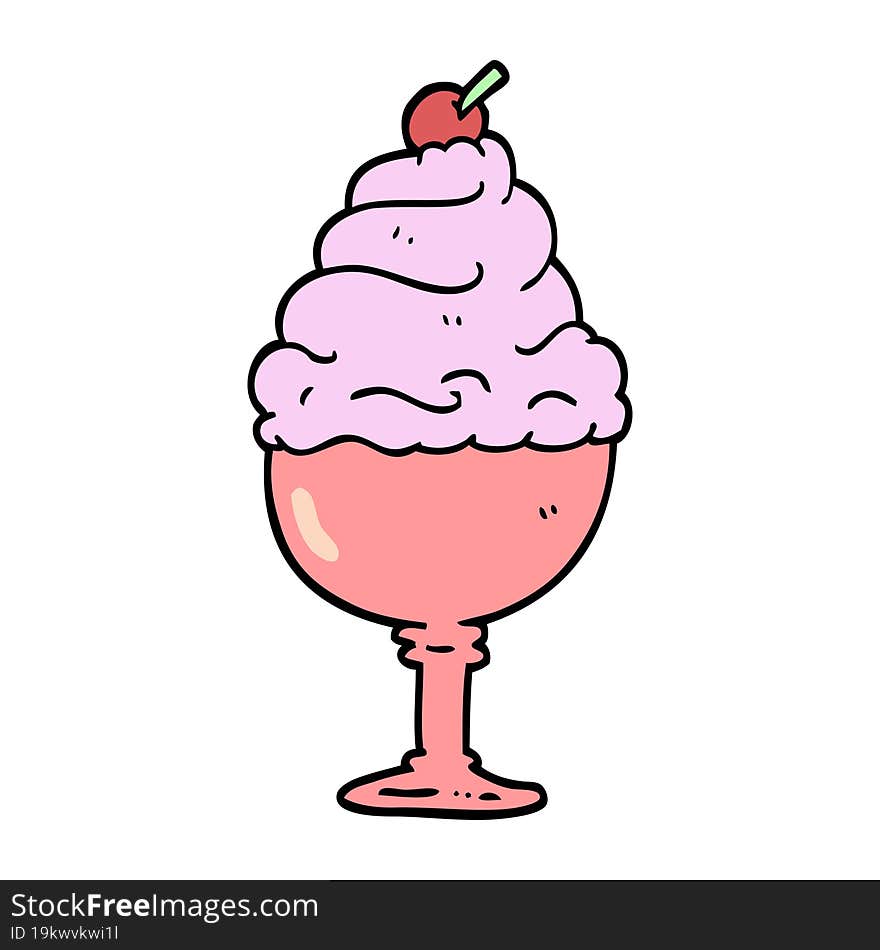 hand drawn doodle style cartoon ice cream