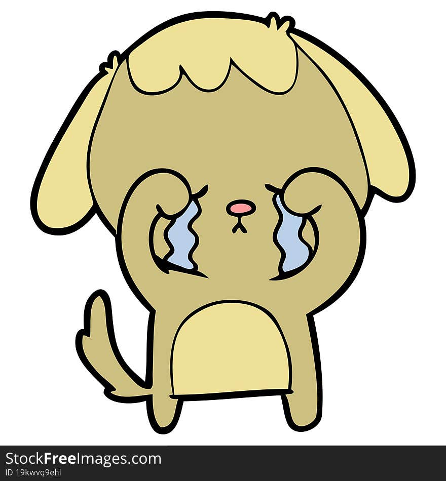 cartoon crying dog. cartoon crying dog