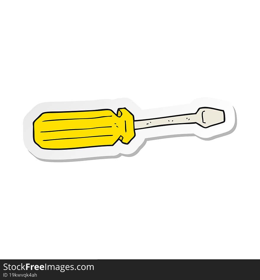 sticker of a cartoon screwdriver