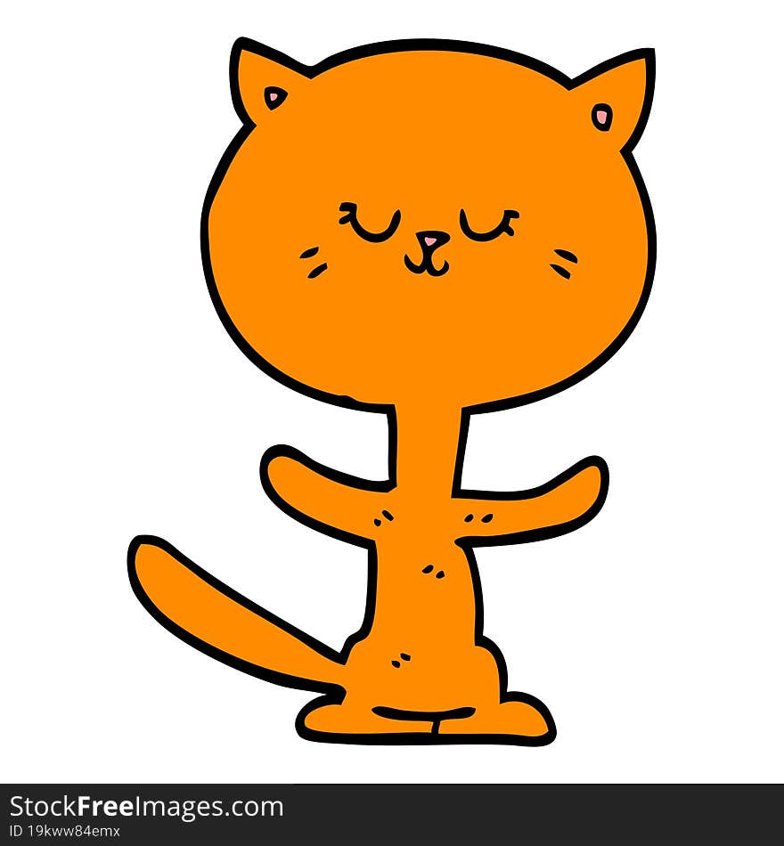 Cartoon Doodle Dancing Cat