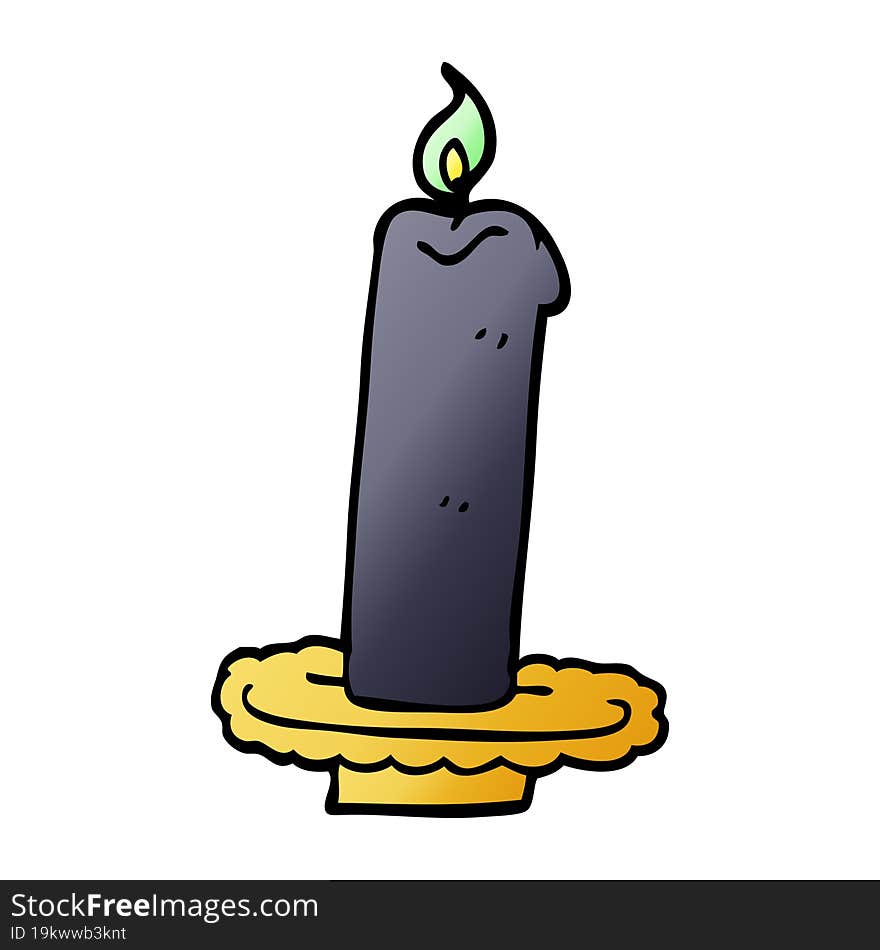 cartoon doodle burning halloween candle