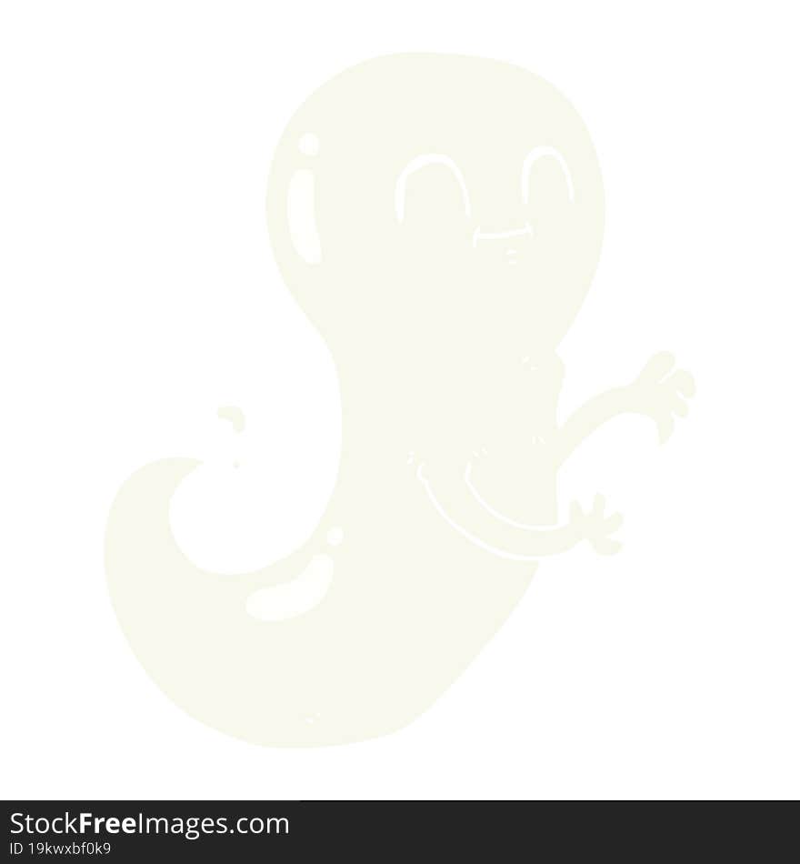 flat color illustration of a cartoon ghost