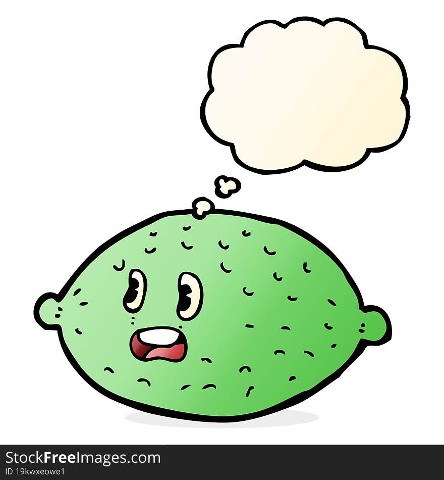 Cartoon Lime With Thought Bubble