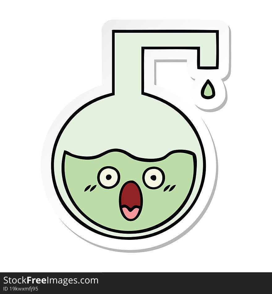 Sticker Of A Cute Cartoon Science Experiment