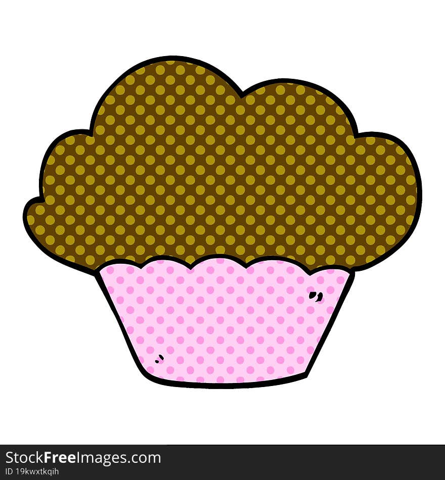 cartoon doodle cupcake