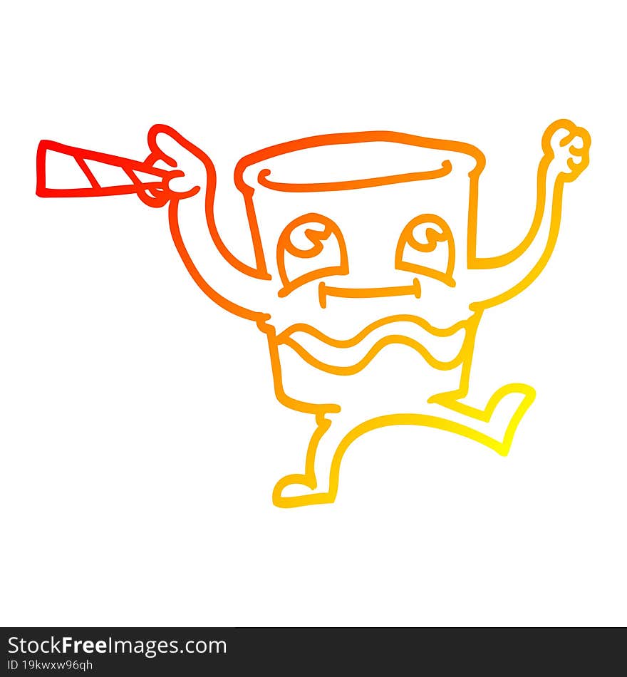 warm gradient line drawing of a cartoon animated whisky glass