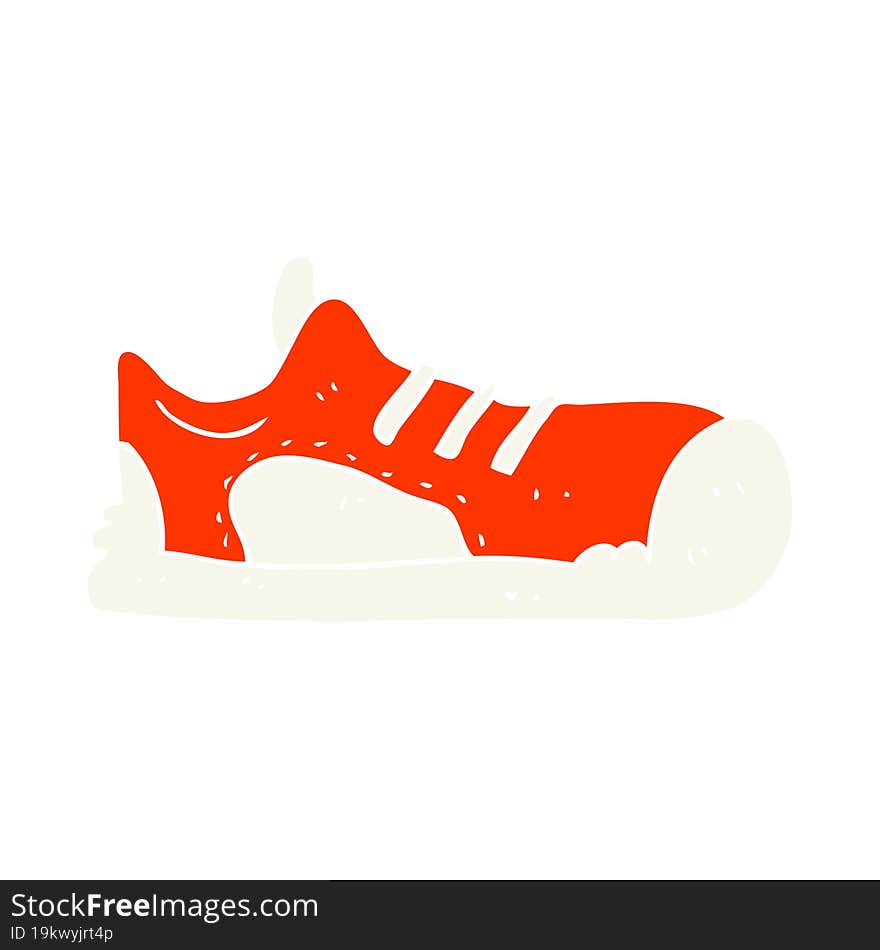 flat color illustration of a cartoon sneaker