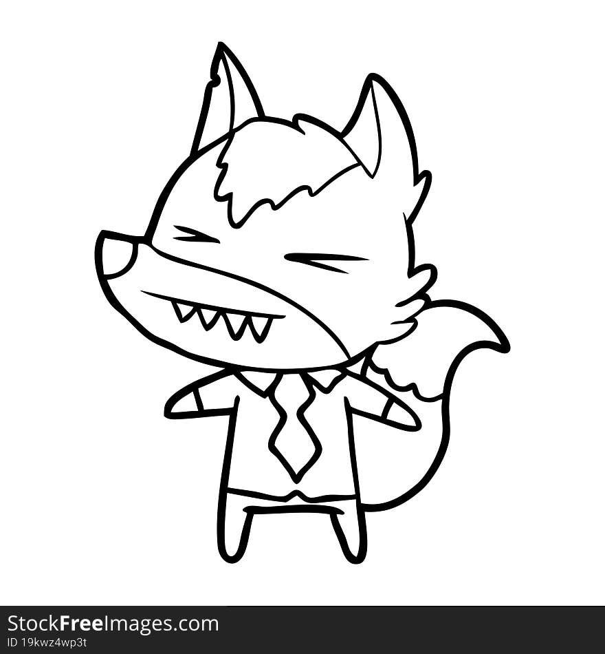 angry wolf boss cartoon. angry wolf boss cartoon