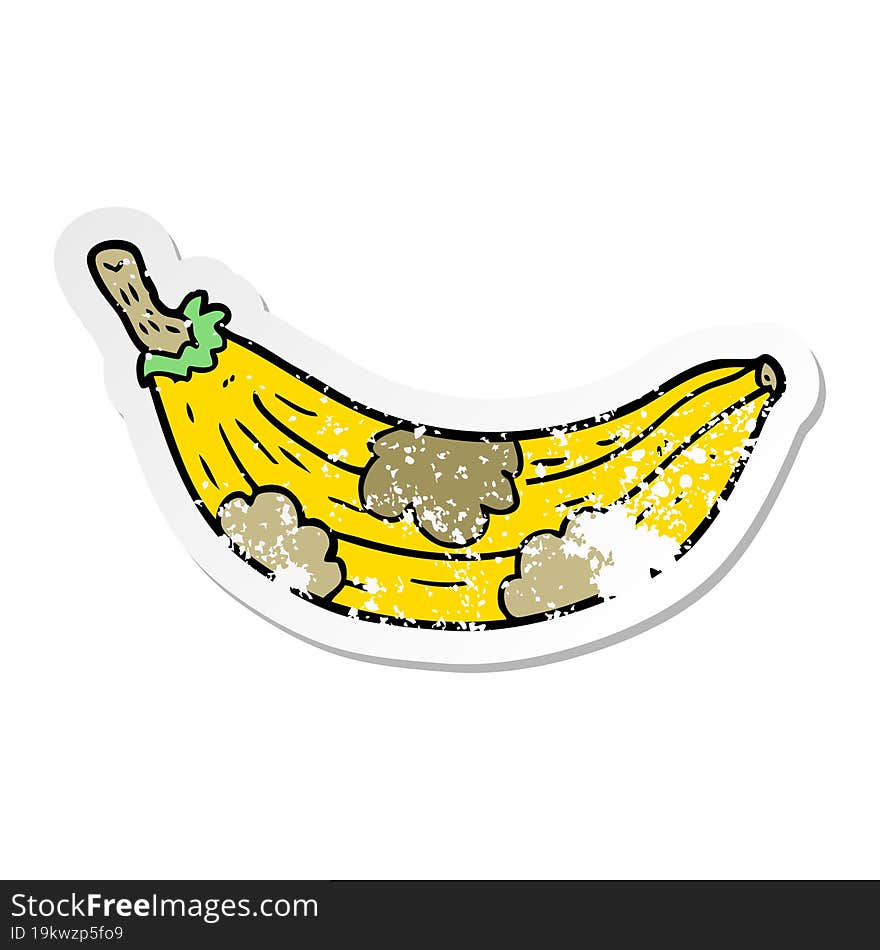 distressed sticker of a cartoon old banana