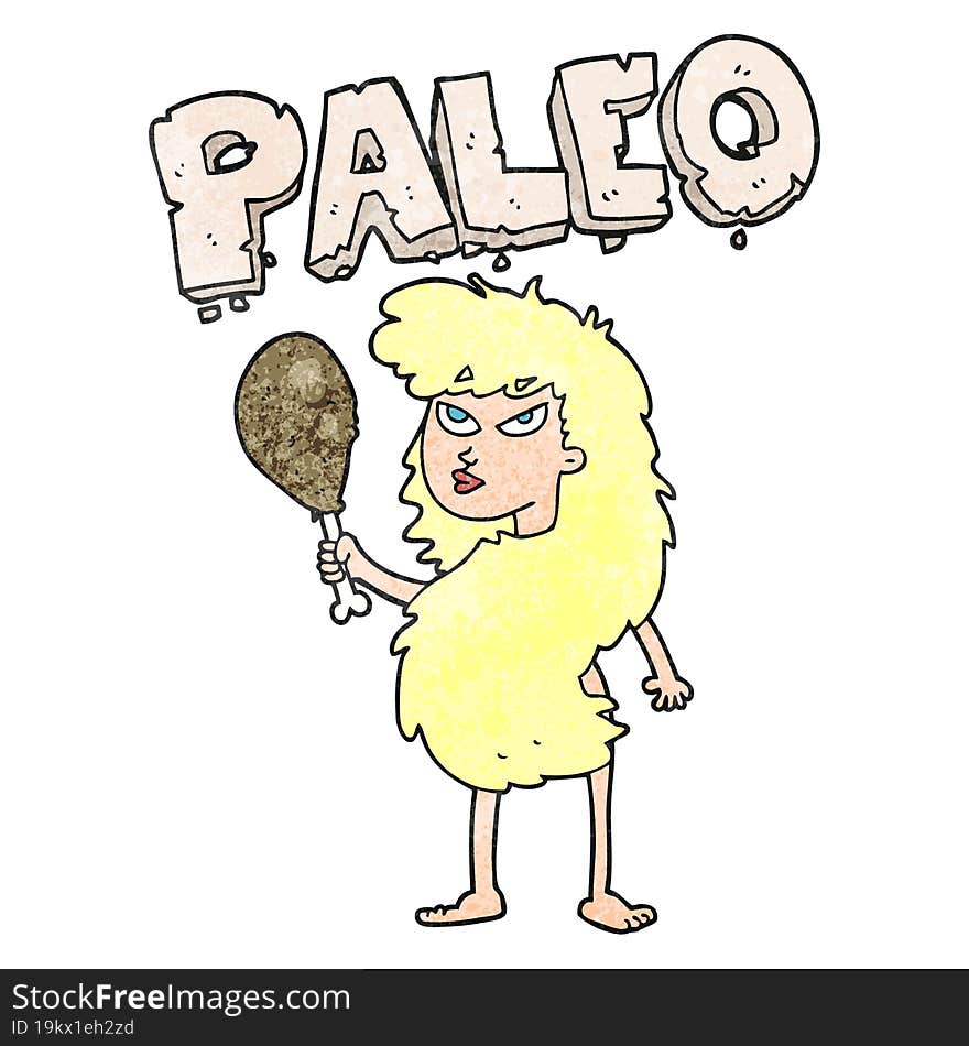 textured cartoon woman on paleo diet