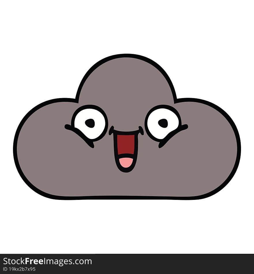 cute cartoon of a storm cloud. cute cartoon of a storm cloud