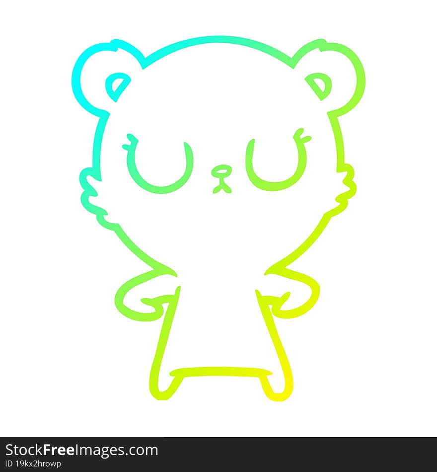 cold gradient line drawing peaceful cartoon bear cub