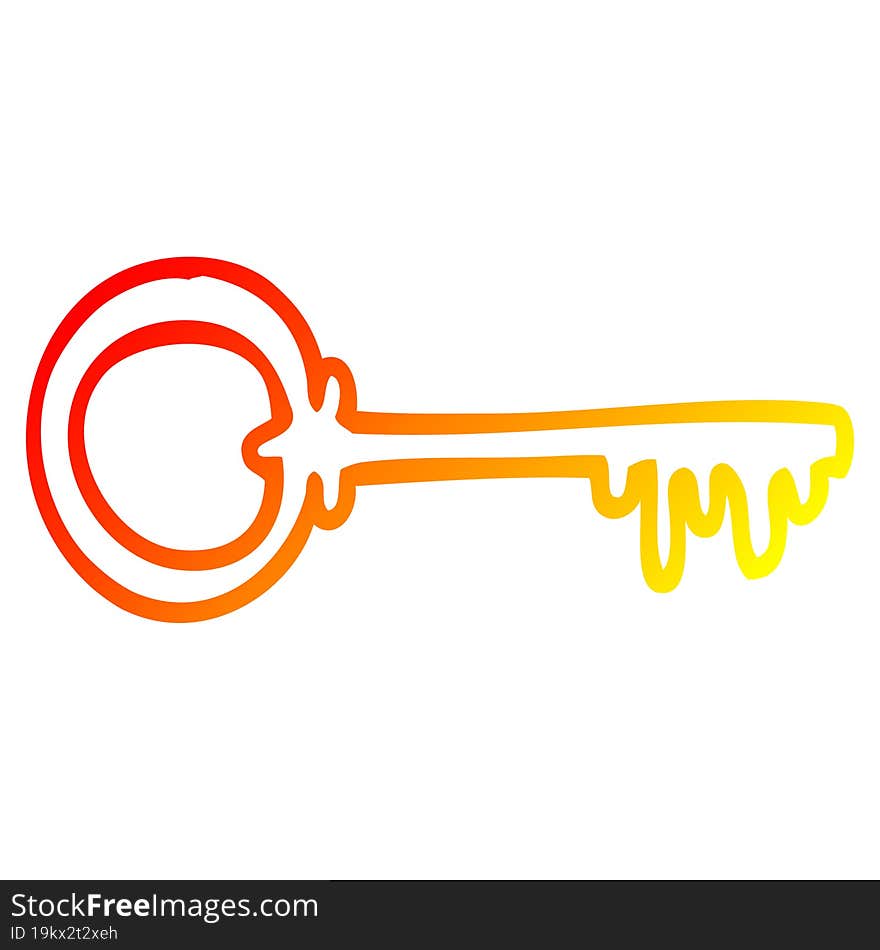 warm gradient line drawing cartoon key