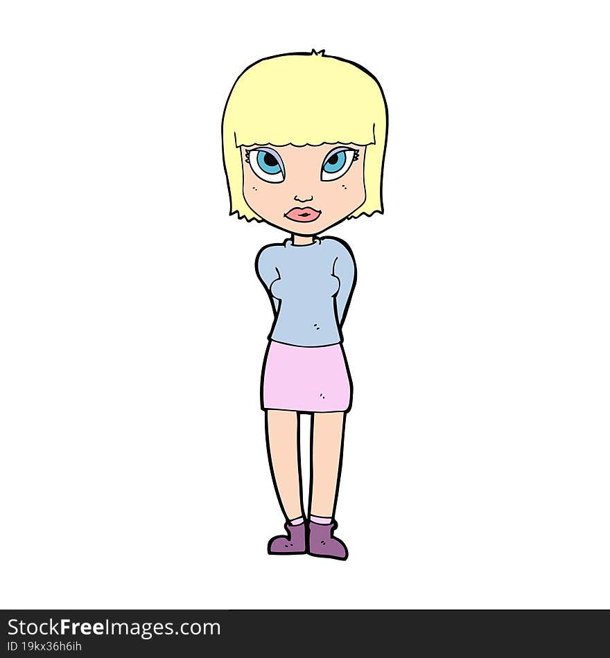 cartoon woman standing