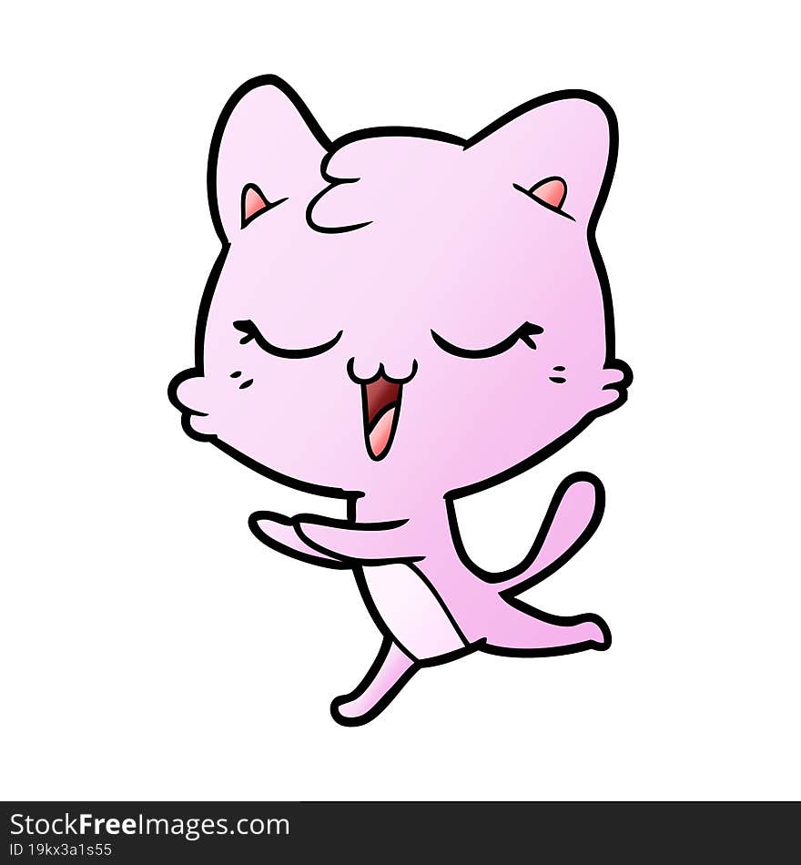 happy cartoon cat. happy cartoon cat