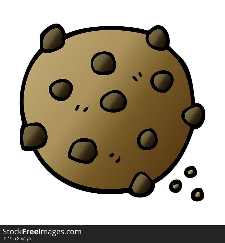 cartoon doodle chocolate chip cookie