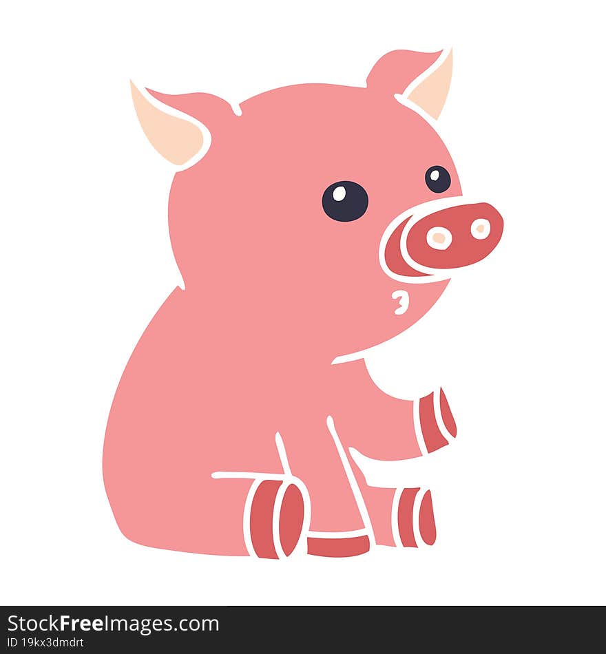 Quirky Hand Drawn Cartoon Pig