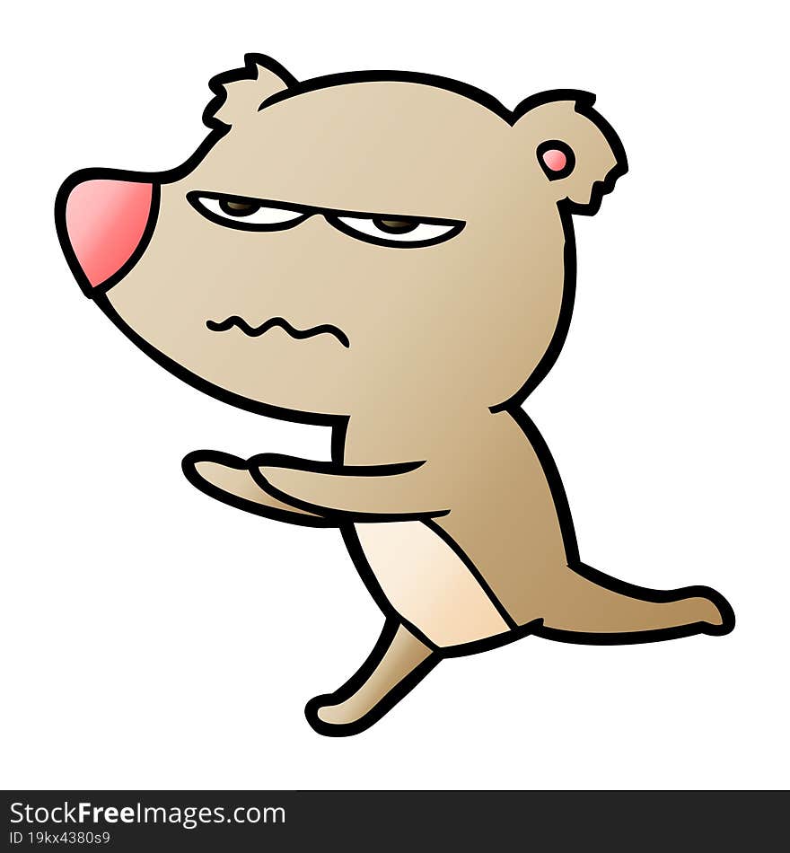 angry bear cartoon running. angry bear cartoon running