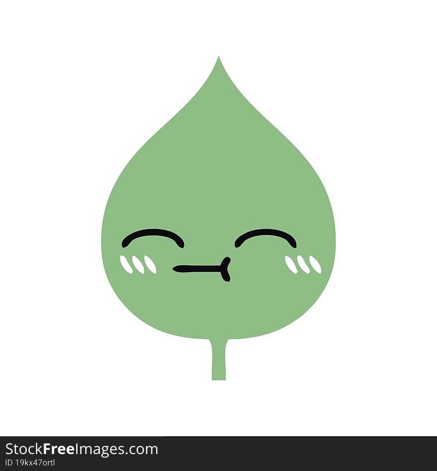 flat color retro cartoon of a expressional leaf