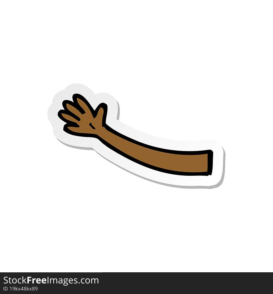 Sticker Of A Cartoon Arm