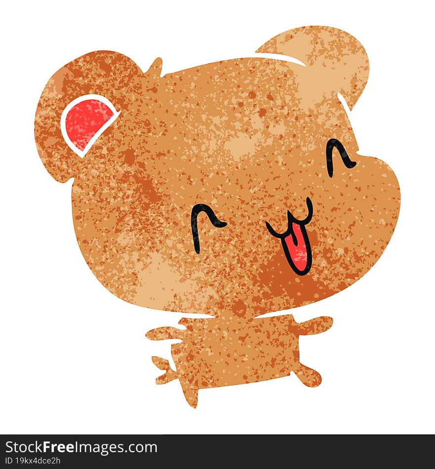 retro cartoon kawaii cute happy hamster