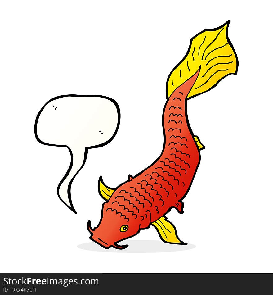 cartoon fish with speech bubble