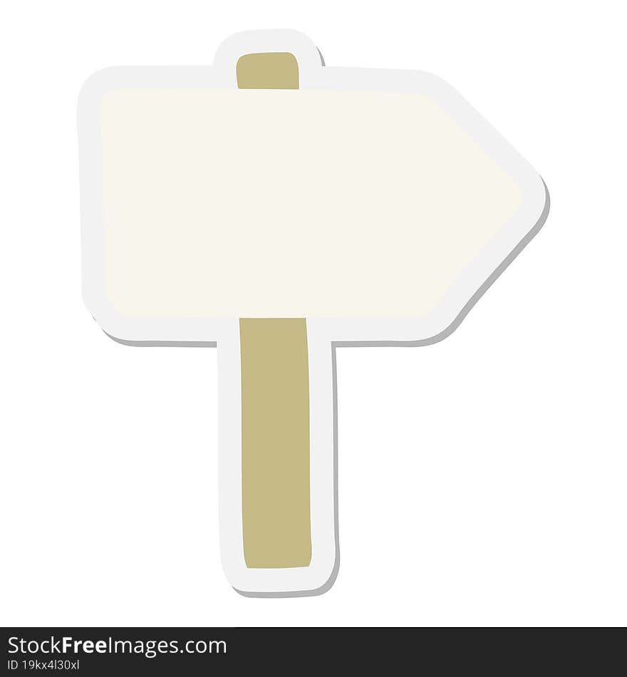 blank sign post sticker