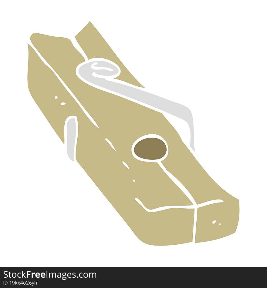 flat color illustration of a cartoon wood peg