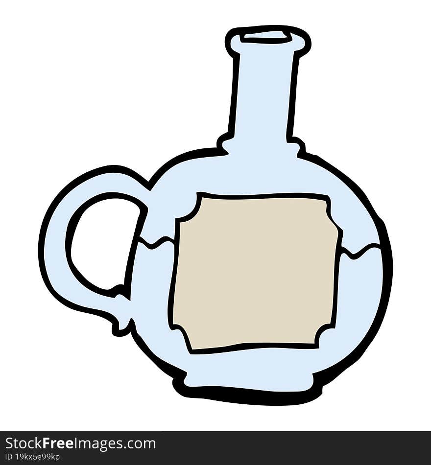 cartoon doodle of potion bottle