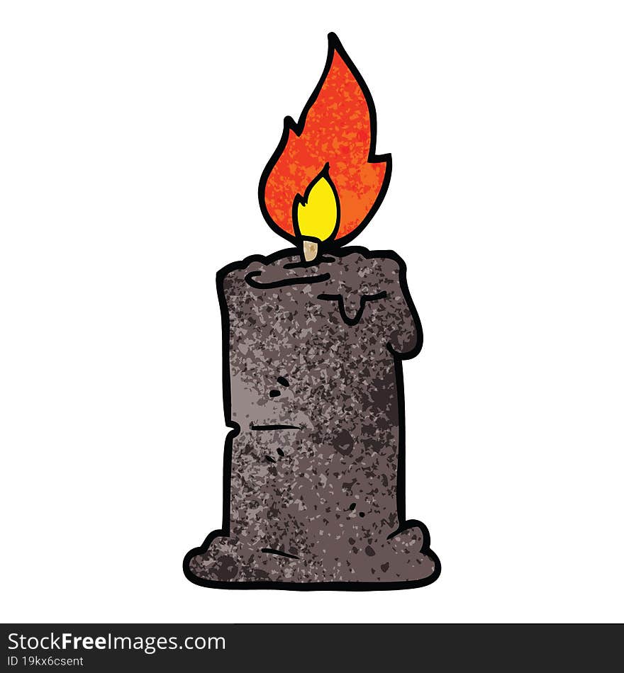 cartoon doodle burning candle