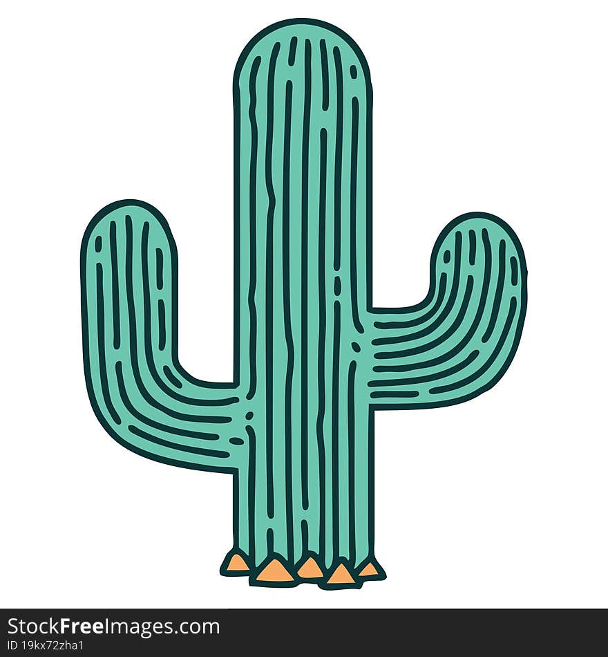 Tattoo Style Icon Of A Cactus