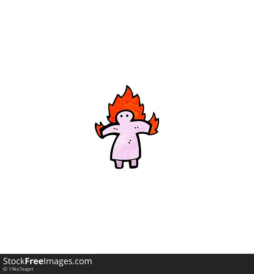 cartoon flaming person symbol