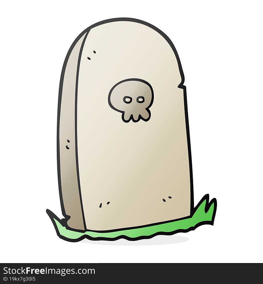 freehand drawn cartoon grave