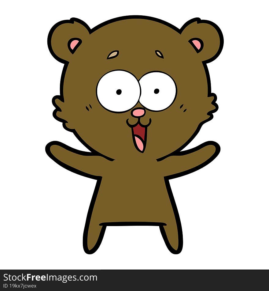 laughing teddy  bear cartoon. laughing teddy  bear cartoon