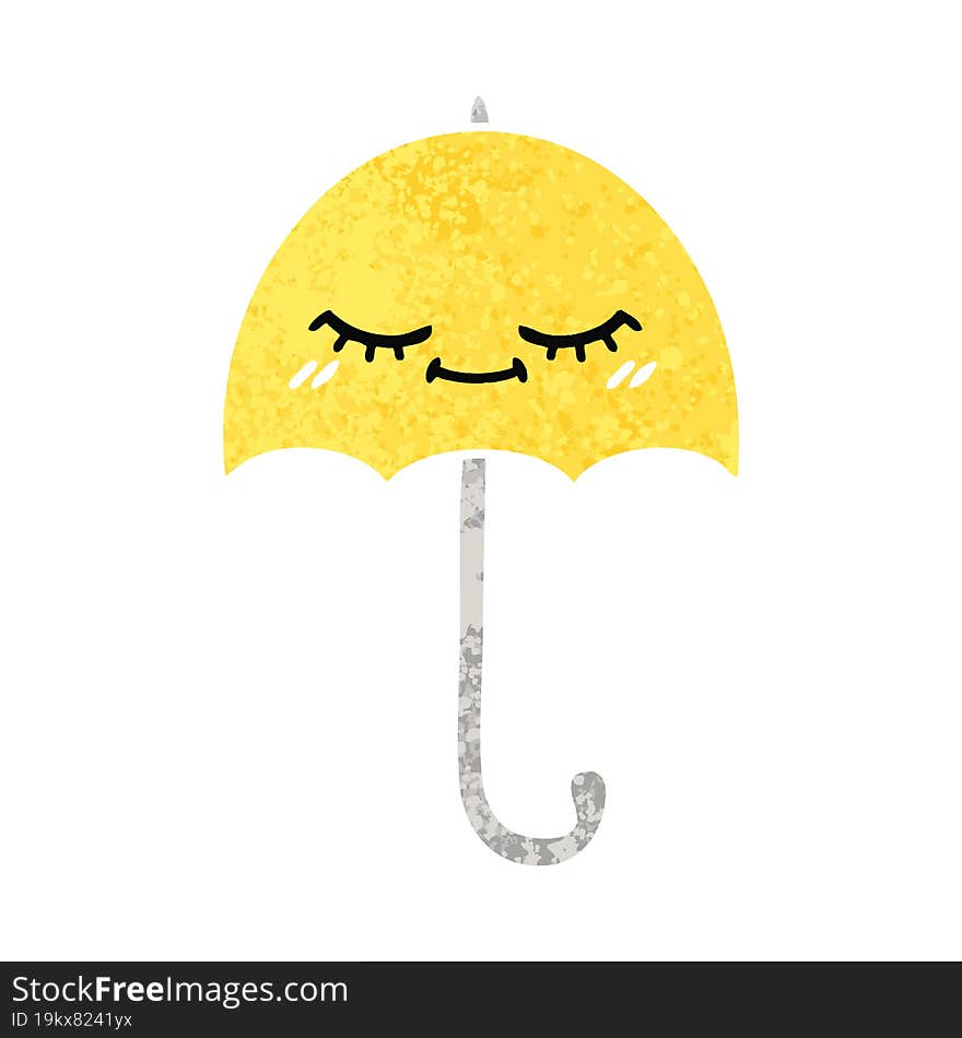 retro illustration style cartoon umbrella