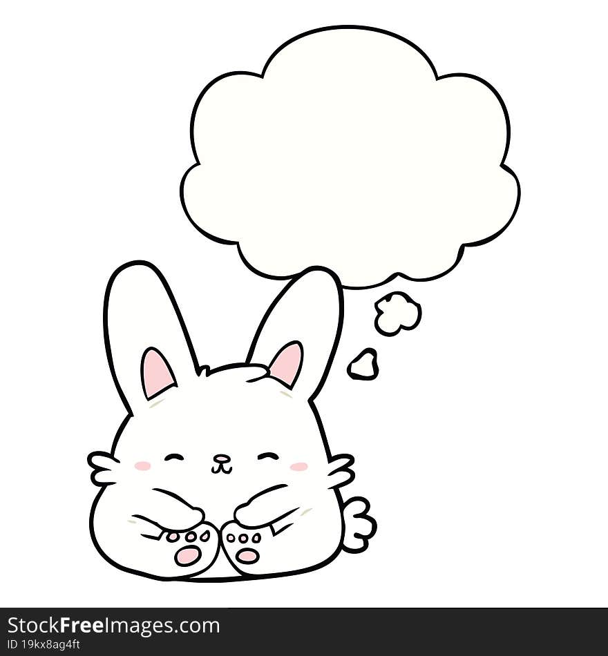 Cartoon Rabbit And Thought Bubble